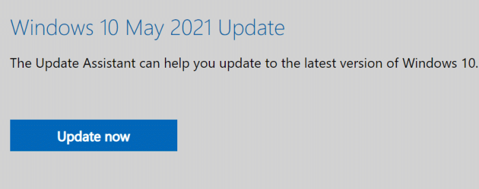 install Windows 10 May 2021 Update