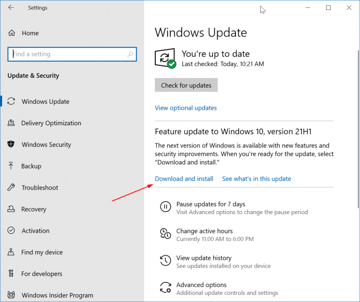 install Windows 10 May 2021 Updatepic2