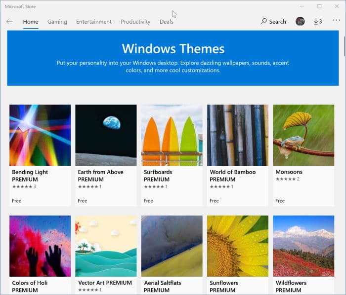 install Windows 10 themes from Store pic2