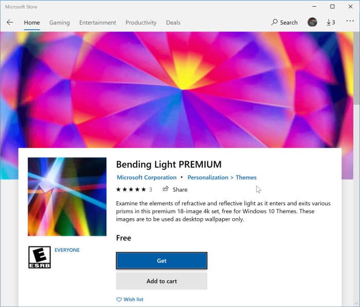 install Windows 10 themes from Store pic3