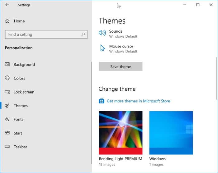 install Windows 10 themes from Store pic5