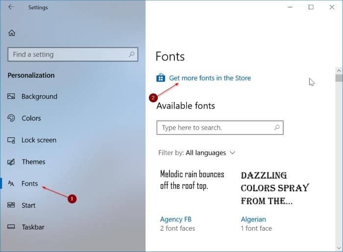 install new fonts from Store in Windows 10 pic03