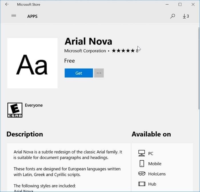 install new fonts from Store in Windows 10 pic5
