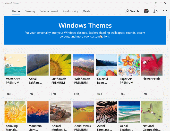install themes in Windows 10 pic2
