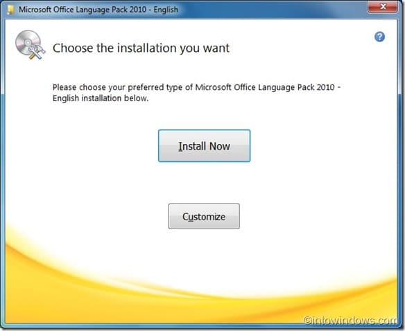 install office 2010 language pack1