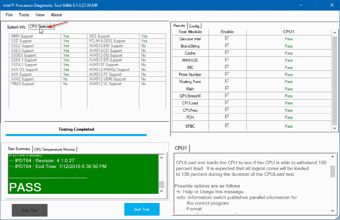 intel processor diagnostic tool for Windows 10 pic2