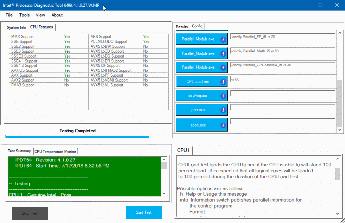 intel processor diagnostic tool for Windows 10 pic3