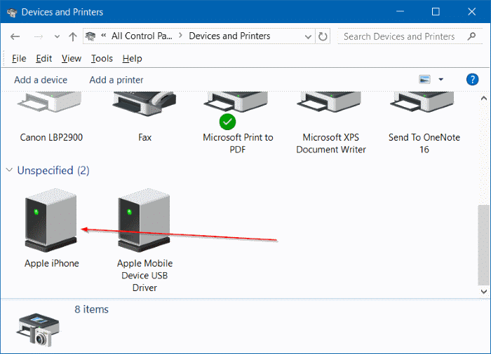 iphone not detected in Windows 10 step3