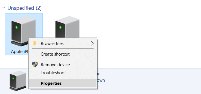 iphone not detected in Windows 10 step4