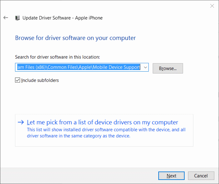 iphone not detected in Windows 10 step9