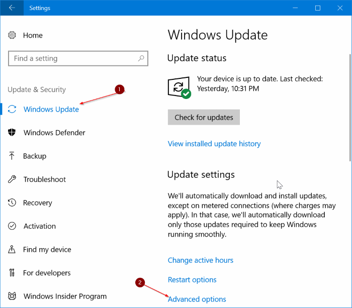 limit Windows Update bandwidth usage in Windows 10 pic1