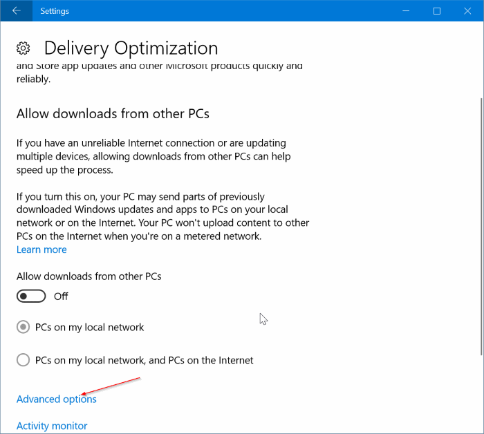 limit Windows Update bandwidth usage in Windows 10 pic3