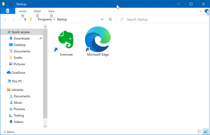 location of startup folder in Windows 10 pic1