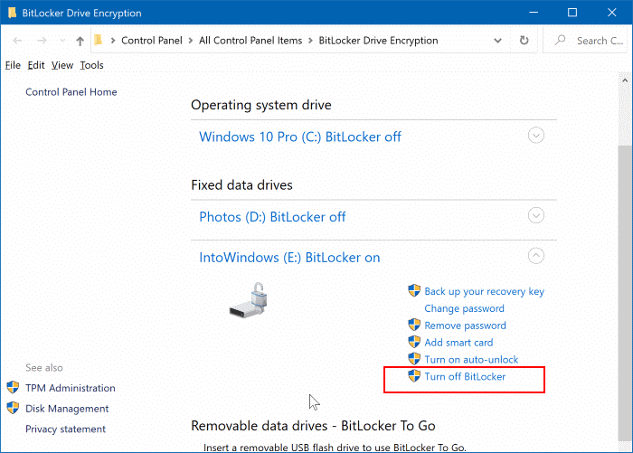 lock icon on drives in Windows 10 File Explorer pic4