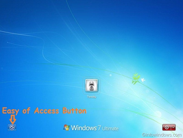 disable easy of access logon screen Windows 7