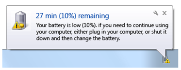 low battery notification