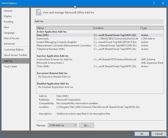 make Microsoft Office Word load faster in Windows 10 pic2