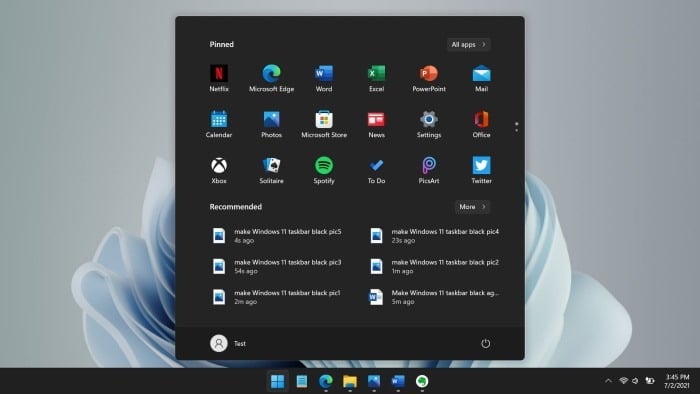make Windows 11 taskbar black pic01