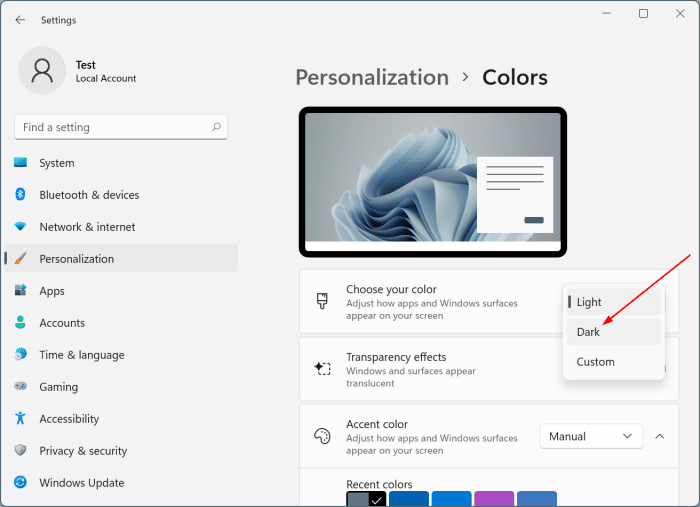 make Windows 11 taskbar black pic9
