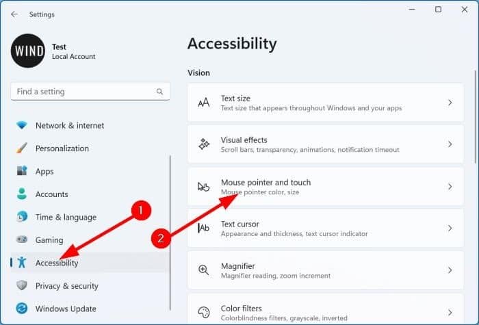 make mouse pointer bigger in Windows pic1