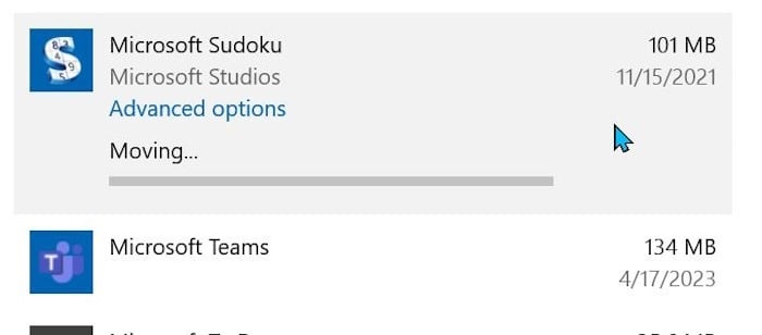 move apps to another drive in Windows 10 pic4
