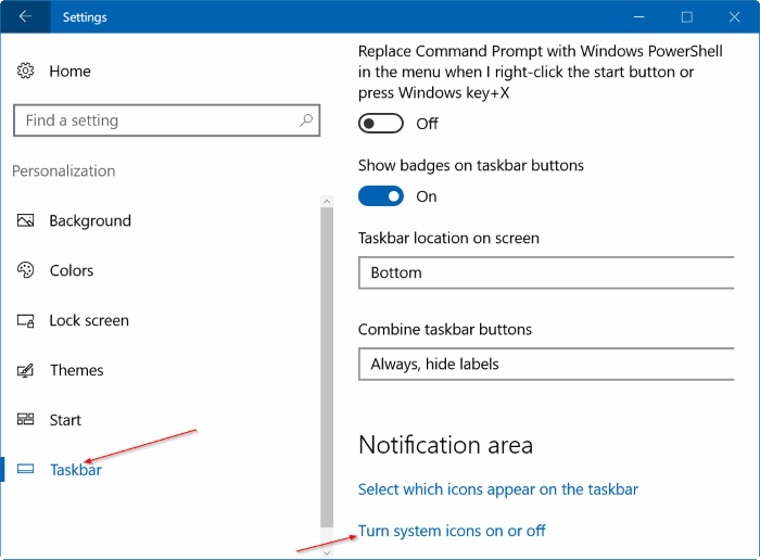 move date & clock to end of taskbar in Windows 10 step1