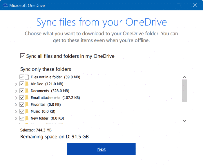 move onedrive folder in Windows 10 step17