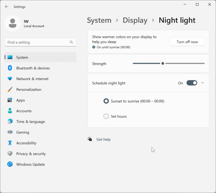 night light Windows 11 pic5