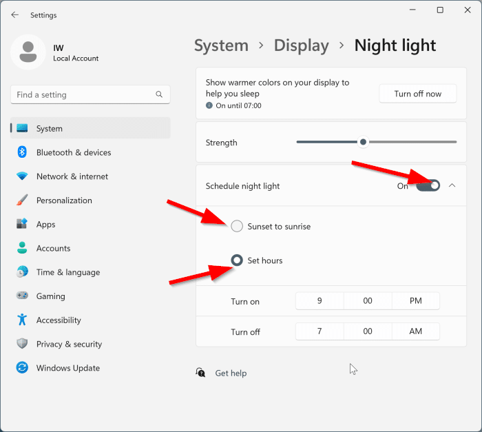 night light Windows 11 pic6