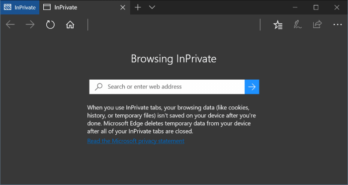 open Edge in Inprivate mode pic01