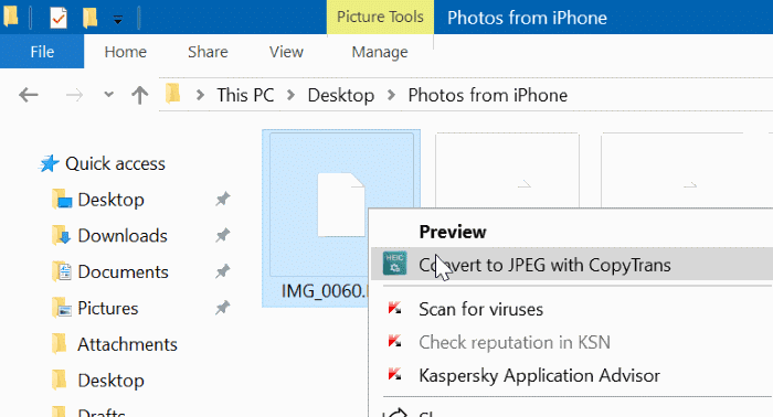 open HEIC pictures in Windows 7 and Windows 8 pic1