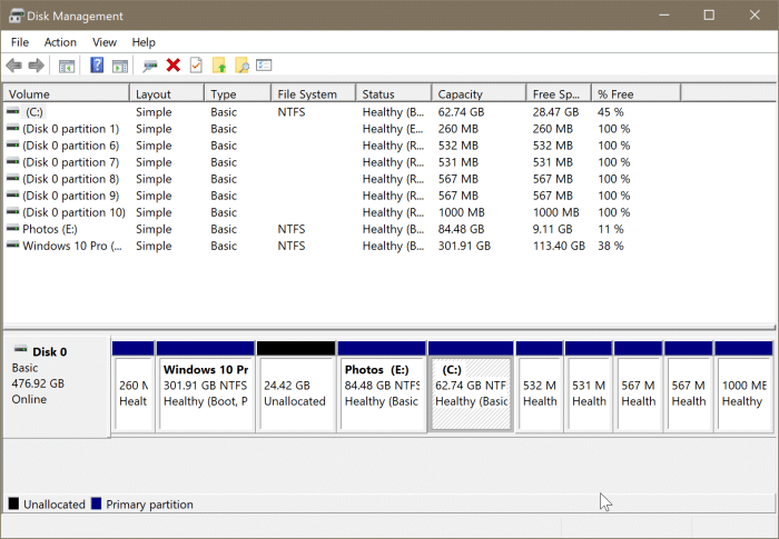 open disk management in Windows 10 pic7