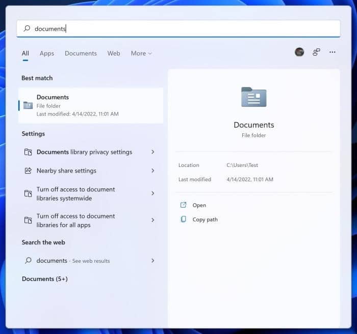 open documents folder in Windows pic2