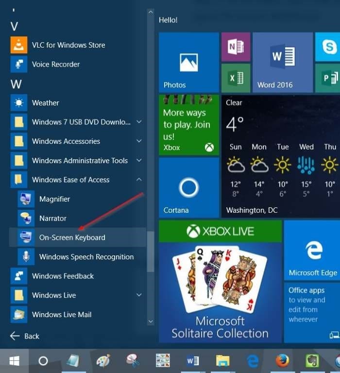 open on screen keyboard in Windows 10 pic4