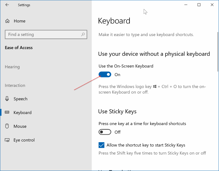 open on screen keyboard in Windows 10 pic5