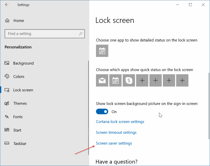 open screen saver settings in Windows 10 pic4