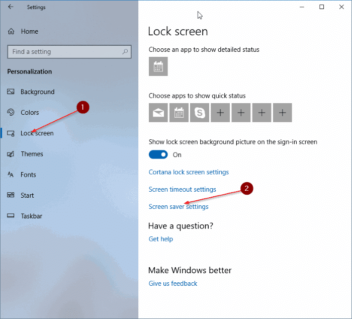 change screen saver settings in windows 10 pic1