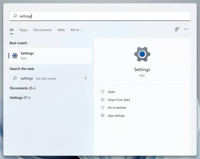 open settings in Windows 11 pic1