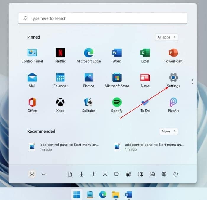 open settings in Windows 11 pic2