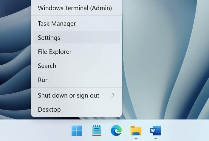 open settings in Windows 11 pic3
