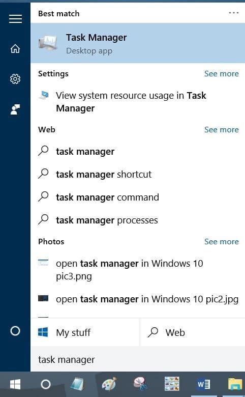 open task manager in Windows 10 pic4