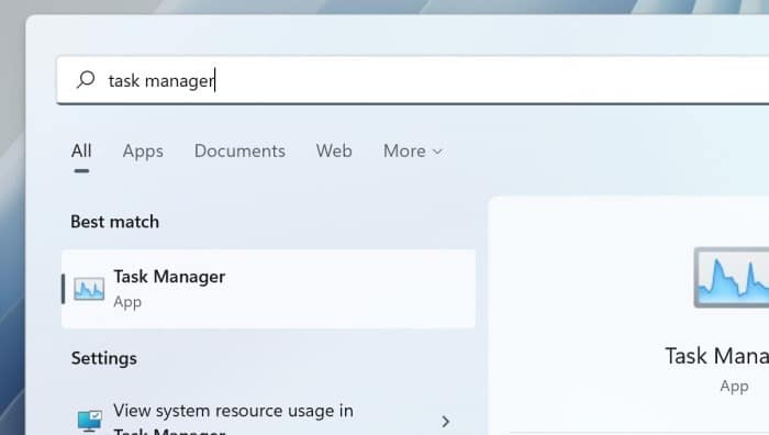 open task manager in Windows 11 pic1