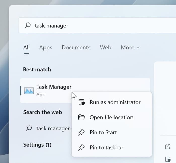 open task manager in Windows 11 pic8
