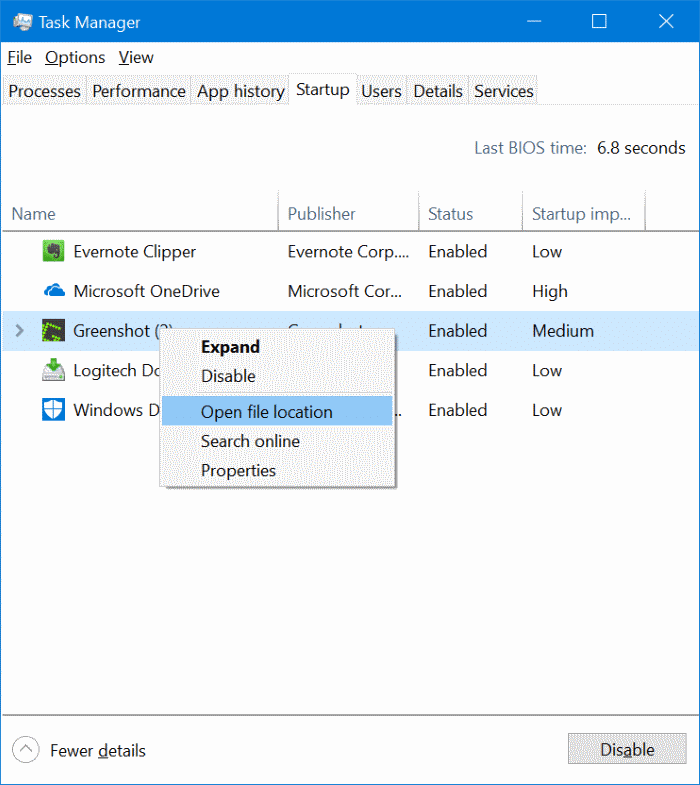 open the location of startup programs in windows 10 pic2