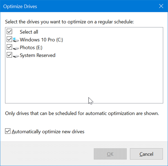 optimize drives4