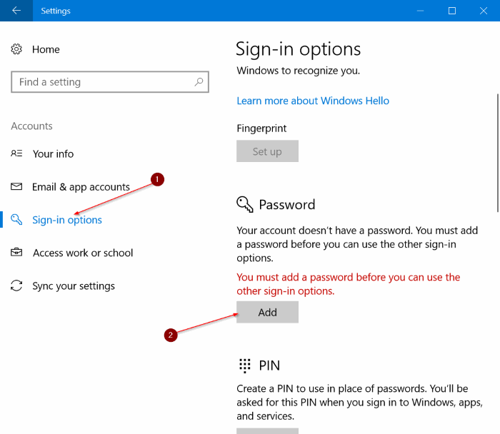 password protect Windows 10 PC pic1