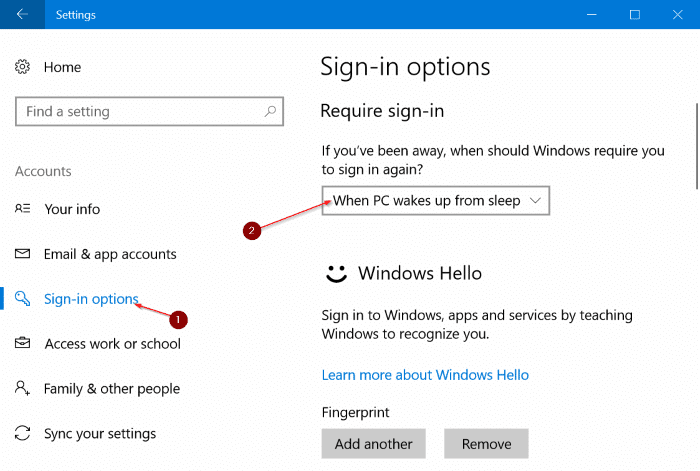 password protect Windows 10 pic6