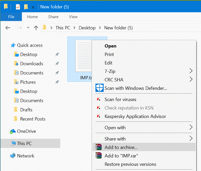 password protect text file in Windows 10 pic8
