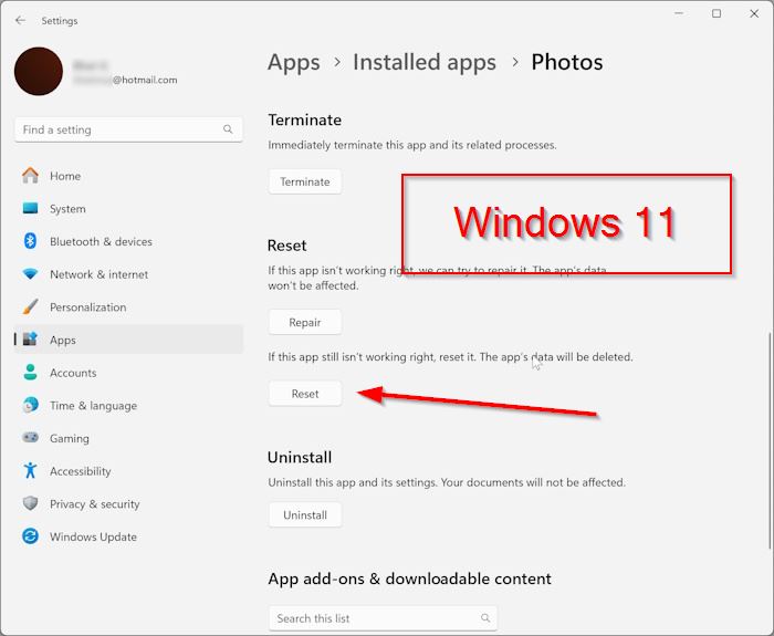 photos app not opening in Windows 11 pic2