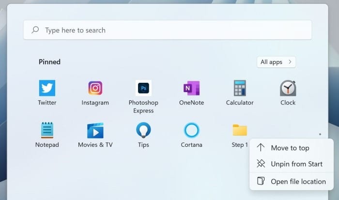 pin a folder to start menu in Windows 11 pic2